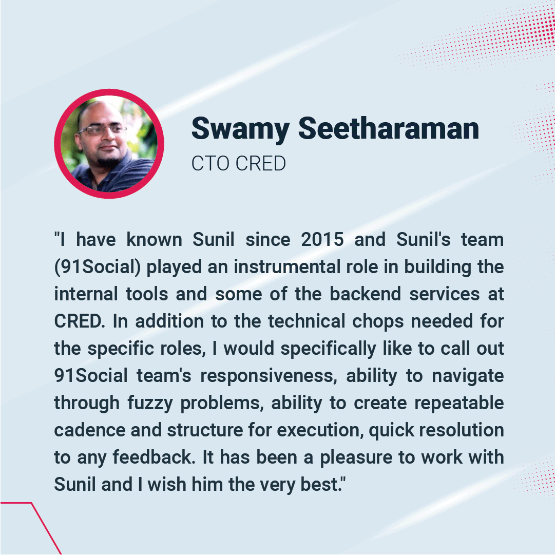 Swamy Seetharaman Cred Testimonial